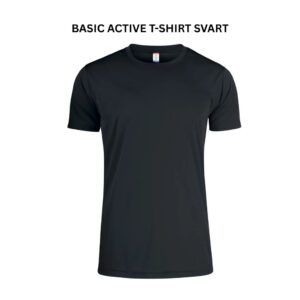 Basic Active T-Shirt Svart med klubb tryck